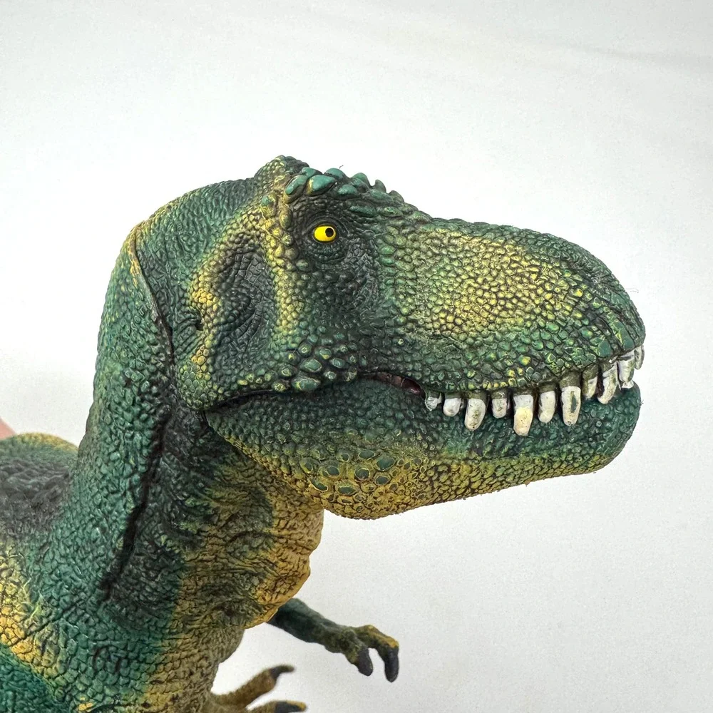 Schleich Tyrannosaurus Rex Dinosaur Figure 2016 Green Yellow Movable Jaw 14525